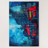 有名な赤ロンドンバス。 ジグソーパズル (縦)