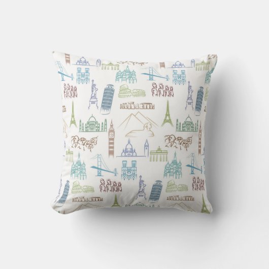 有名な陸標パターン クッション (正面)