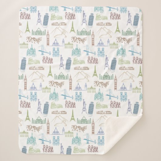 有名な陸標パターン シェルパブランケット (正面)