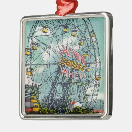 有名な驚異の観覧車の眺め メタルオーナメント (左)