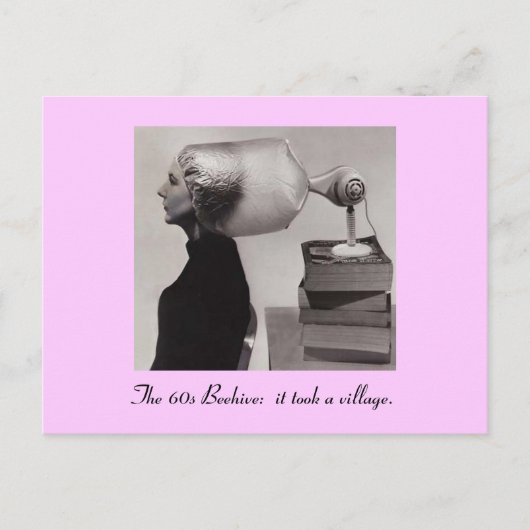 有名な1960年代の蜂の巣髪型カード ポストカード (正面)