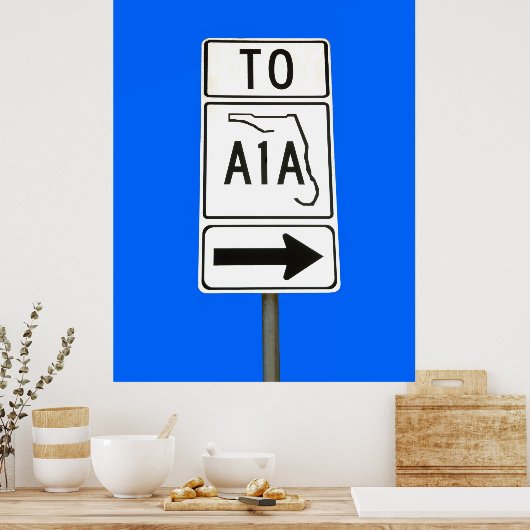 有名なA1A標識 ポスター (キッチン)