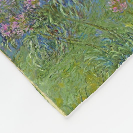 有名なMonetのヴィンテージの花園のつぼの花束 フリースブランケット (角)