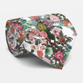 有名アーティストによる美しいヴィンテージフローラデザイン ネクタイ (ロール)
