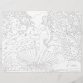 有名アートカラーリングページ最高傑作ボッティチェリ (裏面)
