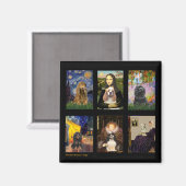 有名アートコッカースパニエル犬複合 マグネット (正面/裏面)