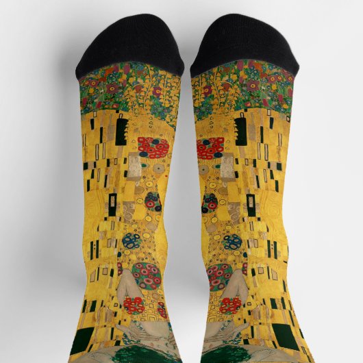 有名アート絵画のゴールデン"キス"グスタフクリムト ソックス (上部)