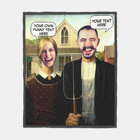 有名カスタムな絵画顔の穴 フリースブランケット (正面)