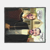 有名カスタムな絵画顔の穴 フリースブランケット (正面(横))