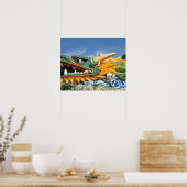 有名ドラゴンat Haw Par Villa inシンガポール・アジア ポスター (キッチン)