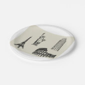 有名ランドマークイラストレーション ペーパープレート (アングル)