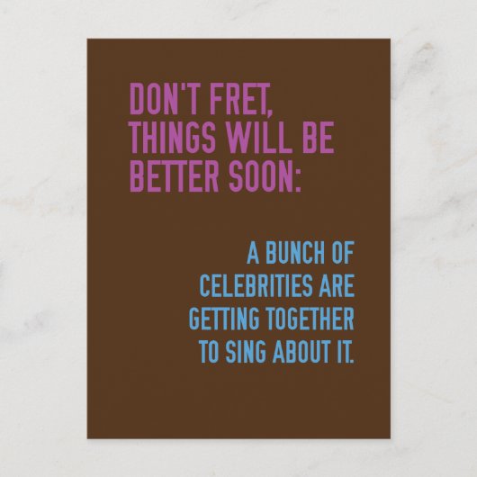 有名人がItの大流行について歌う ポストカード (正面)