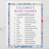 有名人の赤ん坊の名前[フローラ水色] レターヘッド (正面/裏面)