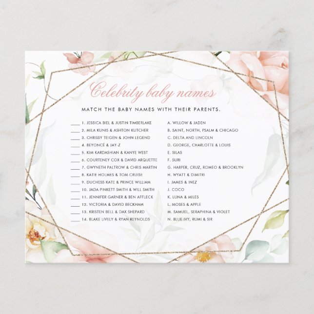 有名人ベビーナグッズ女の子フローラベビーシャワーゲーム (正面)