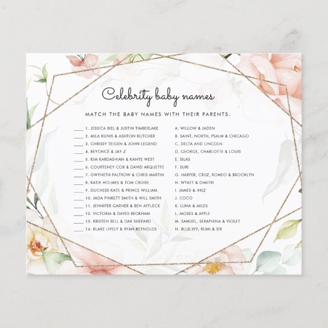 有名人ベビーナグッズ女の子フローラベビーシャワーゲーム (正面)