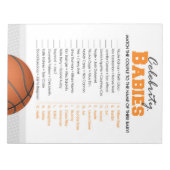 有名人ベビーバスケットボールベビーシャワーゲームパック ノートパッド (正面)