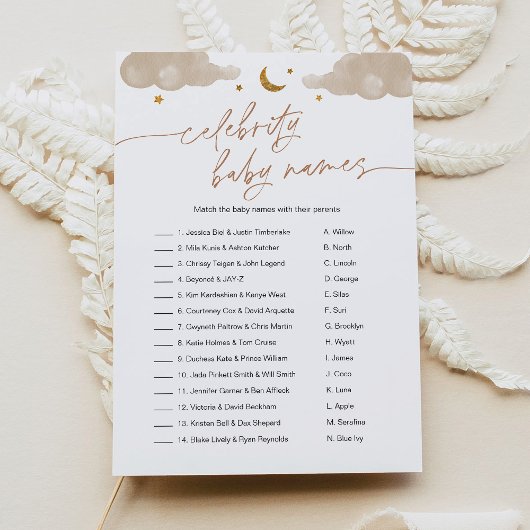 有名人ベビー名twinkleスターベビーシャワーゲーム 招待状