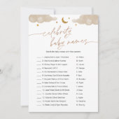 有名人ベビー名twinkleスターベビーシャワーゲーム 招待状 (正面)