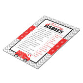 有名人ベビー消防車の赤ちゃんシャワーゲームパック ノートパッド (アングル)