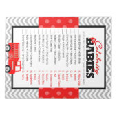 有名人ベビー消防車の赤ちゃんシャワーゲームパック ノートパッド (正面)