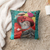 有名人猫プリンセス装置、鳩つき赤帽子 クッション (ブランケット)