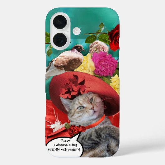 有名人猫プリンセス装置、鳩つき赤帽子 Case-Mate iPhoneケース (裏面)