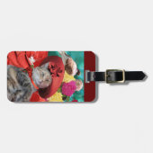 有名人猫プリンセス赤帽子及び鳩 ラゲッジタグ (正面横)