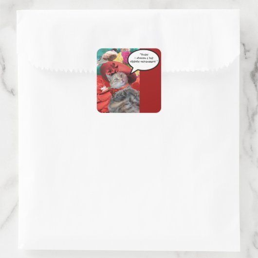 有名人猫用プリンセスアカハト付きハト スクエアシール (バッグ)