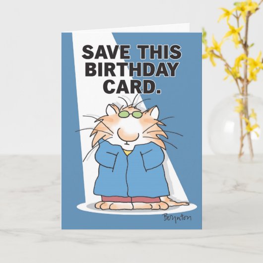 有名人猫誕生日 カード (黄色い花)