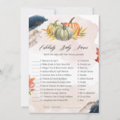 有名人赤ちゃん名カボチャ赤ちゃんシャワーゲームカード 招待状 (正面)