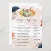 有名人赤ちゃん名カボチャ赤ちゃんシャワーゲームカード 招待状 (正面/裏面)