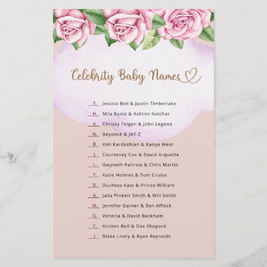 有名人赤ちゃん名テディベア女の子ベビーシャワー (裏面)