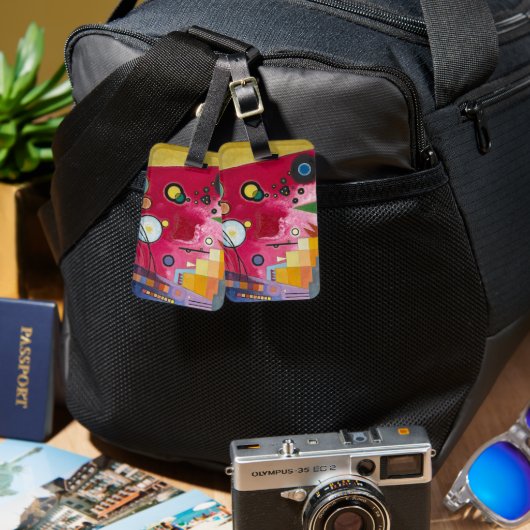 有名絵を描な赤 ラゲッジタグ (正面&裏面)