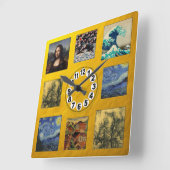有名絵画なアートクロック/バン・ゴッホ、ダ・ヴィンチ スクエア壁時計 (傾斜)