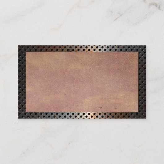 有孔素朴金縁ど属 |古いテクスチャ 名刺 (裏面)