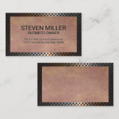 有孔素朴金縁ど属 |古いテクスチャ 名刺 (正面/裏面)