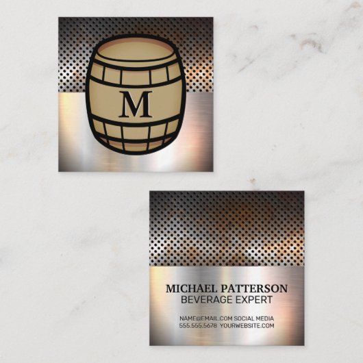 有孔金属 |金属シート |バレル スクエア名刺 (正面/裏面)