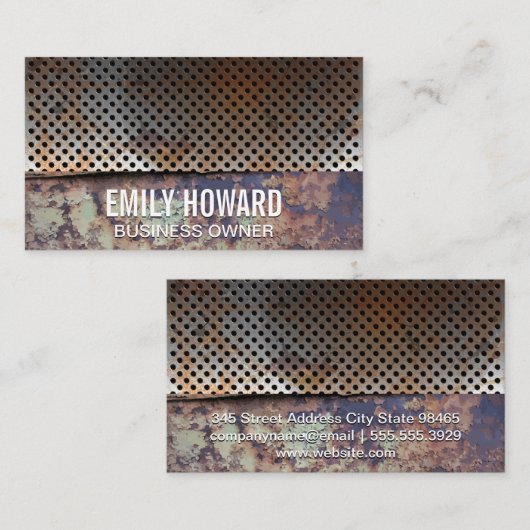 有孔錆び金属 名刺 (正面/裏面)