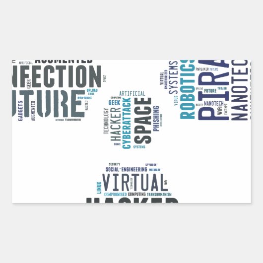 有害なサイバーパンクハッカー 長方形シール (正面)