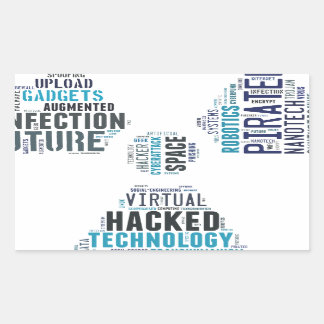 有害なサイバーパンクハッカー 長方形シール