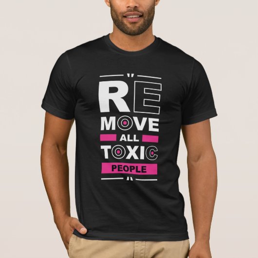 有害な人すべてを排除 タイポグラフィTシャツ Tシャツ (正面)