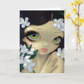 有害な美しいIIの白のオレアンダーの挨拶状 カード (黄色い花)