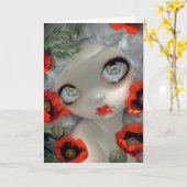 "有害な美しいIIIのアオイケシ"の挨拶状 カード (黄色い花)