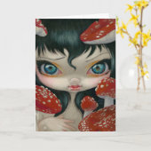 "有害な美しいVI: ベニテングタケの"挨拶状 カード (黄色い花)