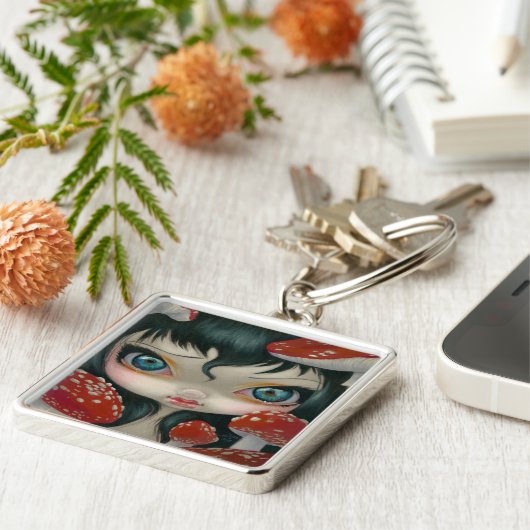 "有害な美しいVI: ベニテングタケ" Keychain キーホルダー (側面)