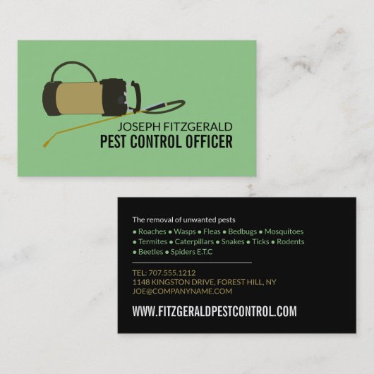 有害生物防除剤ポンプ、有害生物防除剤 名刺 (正面/裏面)