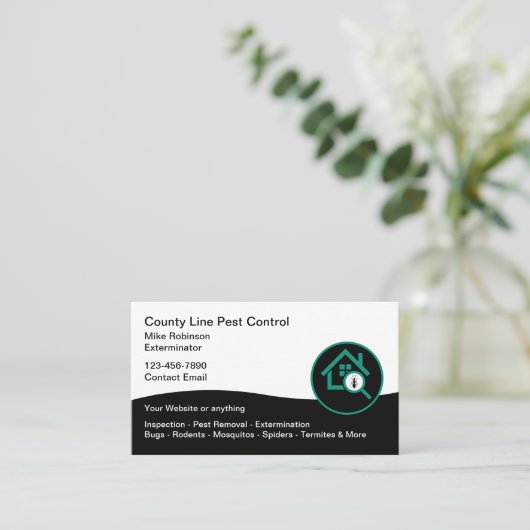 有害生物防除新規モダンデザインテンプレート 名刺 (スタンド正面)