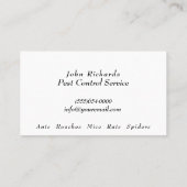 有害生物防除駆除サービス 名刺 (裏面)