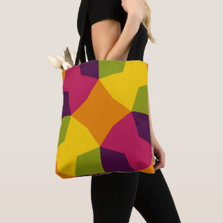 有彩軌道格子 トートバッグ