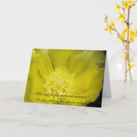 有徳の女性カード カード (黄色い花)